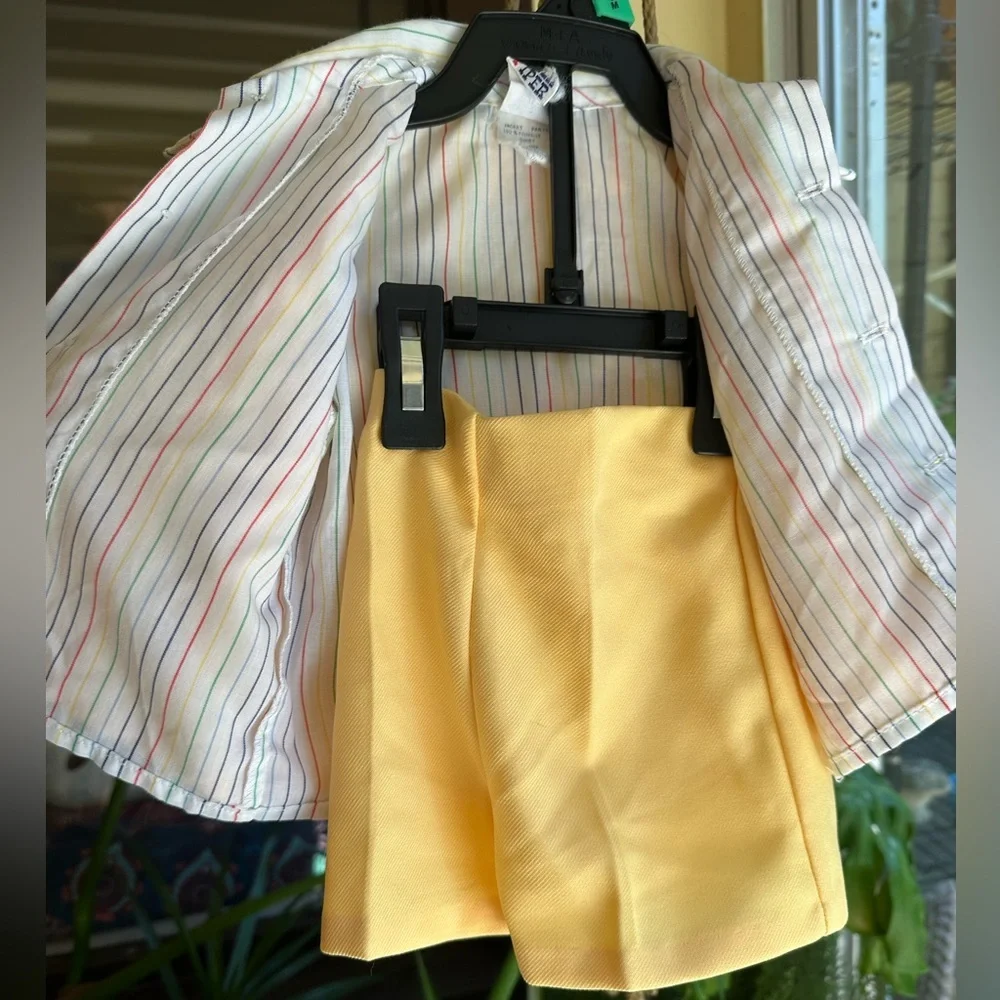 Yellow Kids Matching Set with Striped Shirt